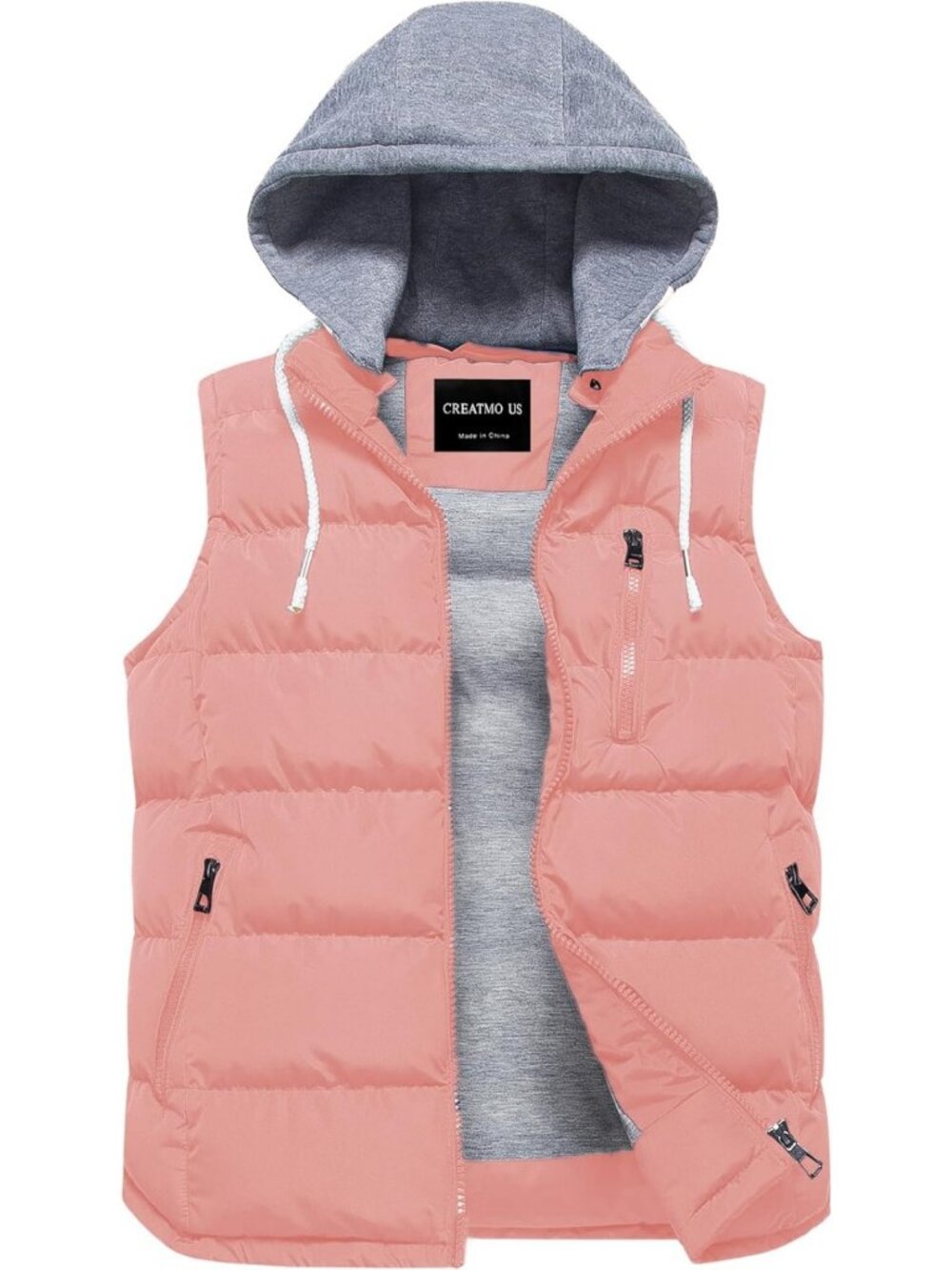 Cozy Thick Padded Sleeveless Puffer Vest with Detachable Hood for Women